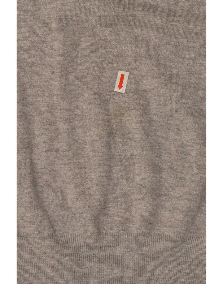 Zara Dame Roll Neck Jumper Sweater UK 14 Stor Grå Rayon