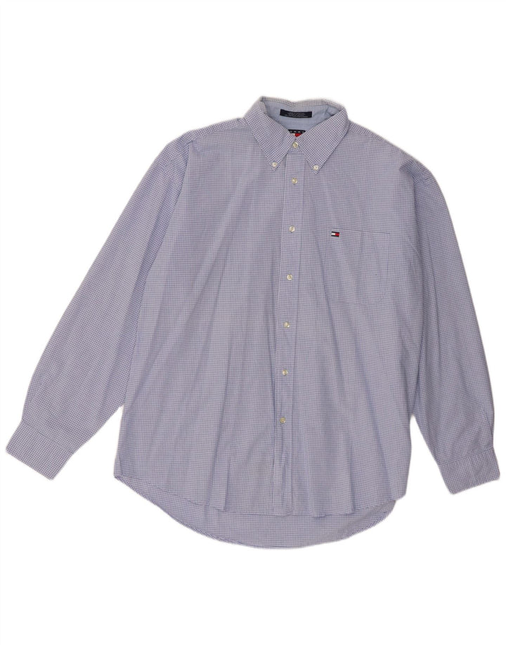 Camicia da uomo Tommy Hilfiger XL in cotone a quadri blu