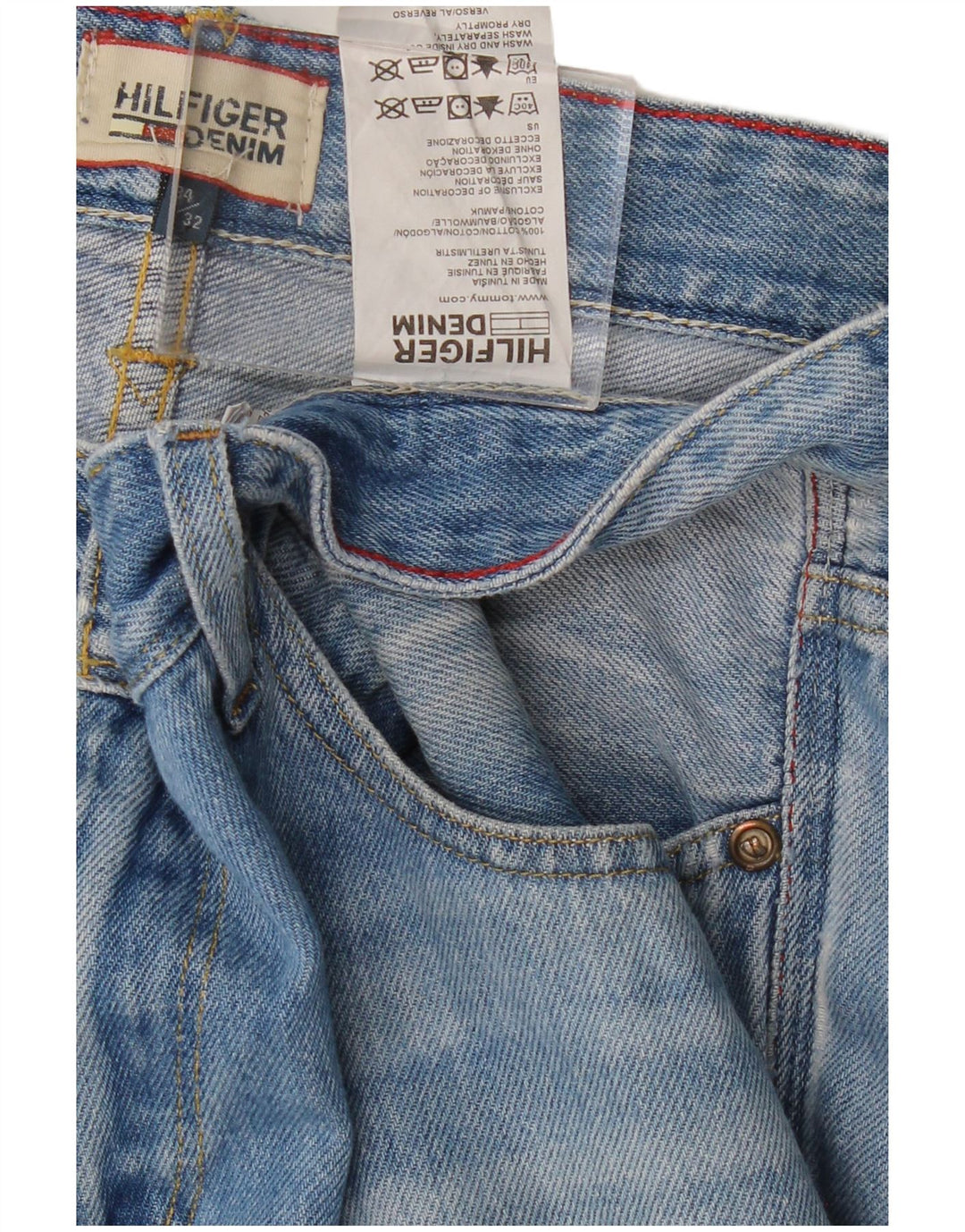 Tommy Hilfiger Mens Slim Jeans W34 L32 Blue Cotton