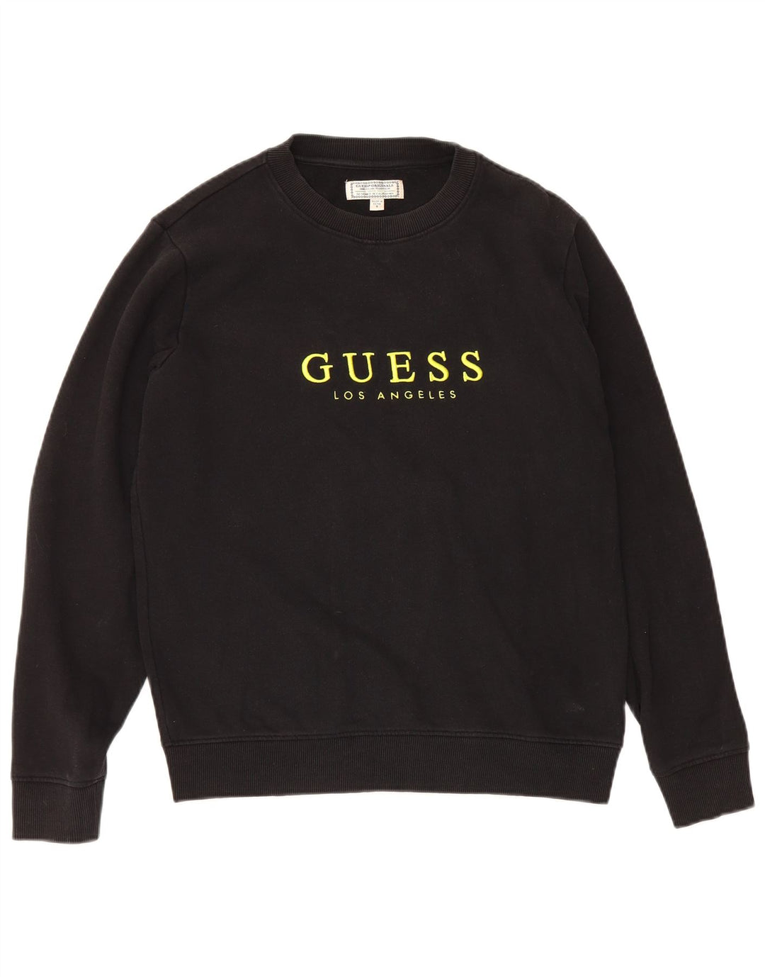 Guess Mens Graphic Sweatshirt Jumper Small Black Cotton