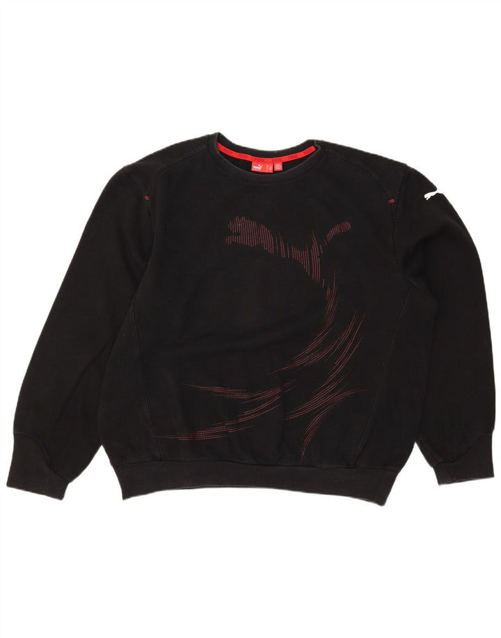 PUMA Mens Graphic Sweatshirt Jumper Large Black Cotton