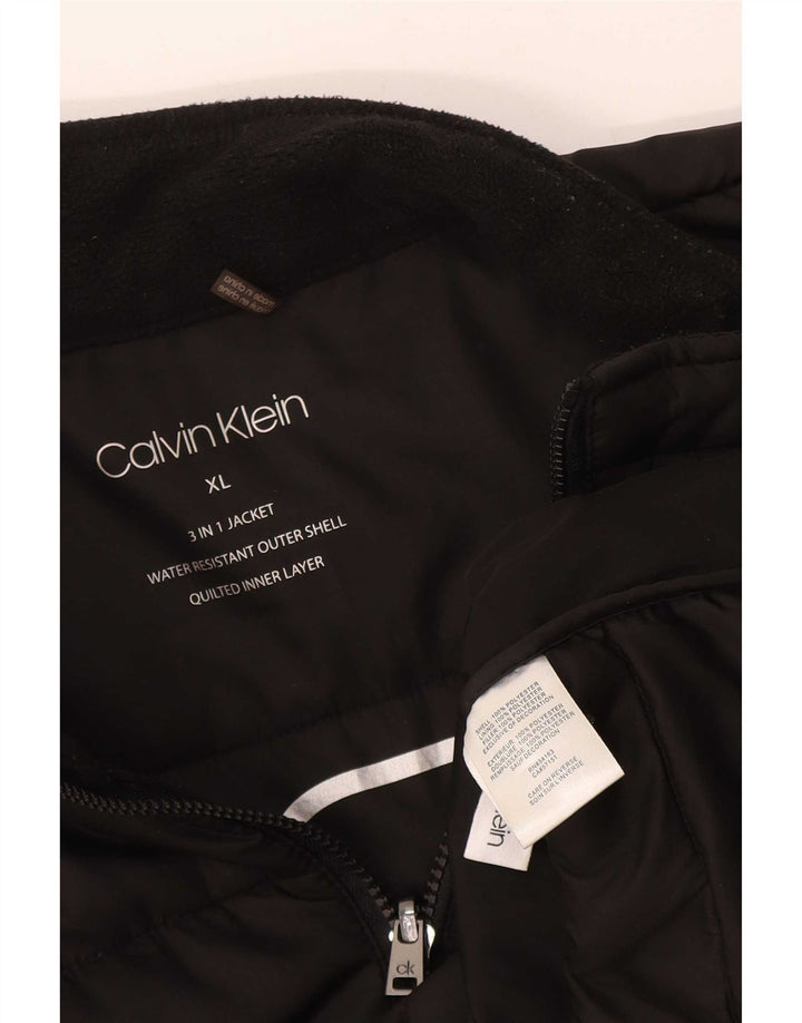 Calvin Klein Mens Padded Jacket UK 42 XL Black Polyester