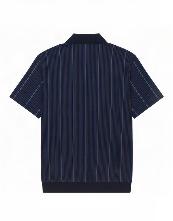 Polo Uomo Nino Marini IT 48 Cotone Gessato Medio Blu Navy