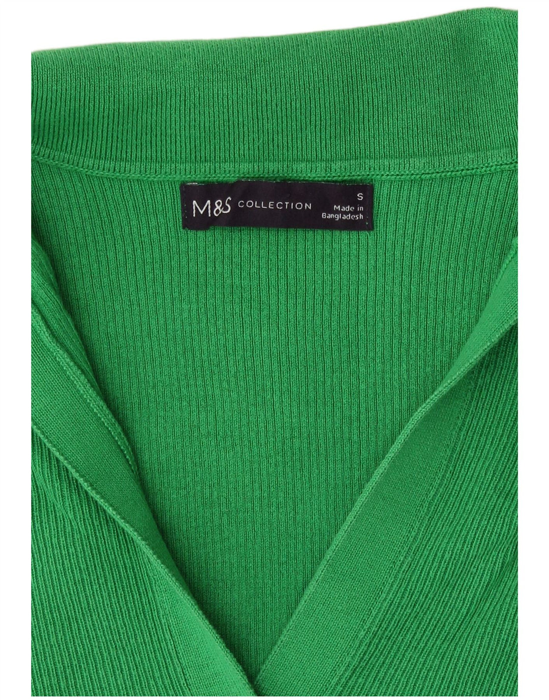 Marks & Spencer Dame Strik Polo Shirt UK 8 Lille Grøn
