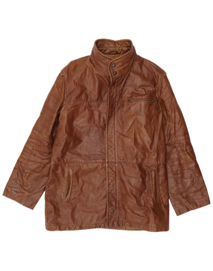 VINTAGE Herre læderjakke UK 38 Medium Brun