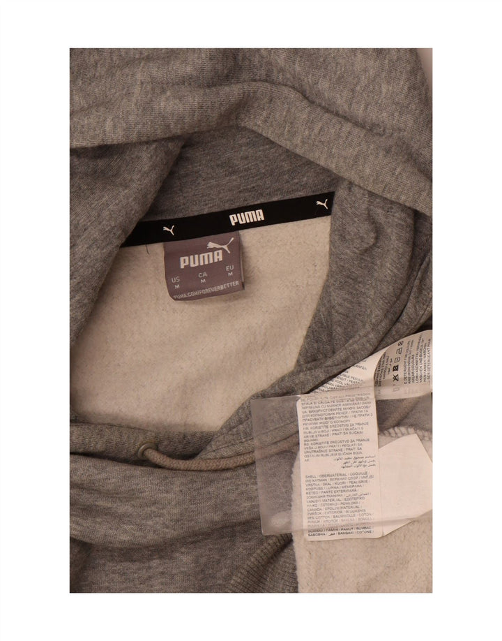PUMA Mens Graphic Hoodie Jumper Medium Grey Cotton