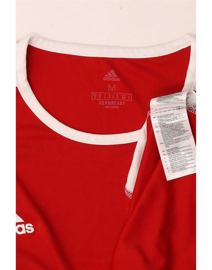 Adidas Herre Aeroready T-Shirt Top Medium Rød Colourblock Polyester