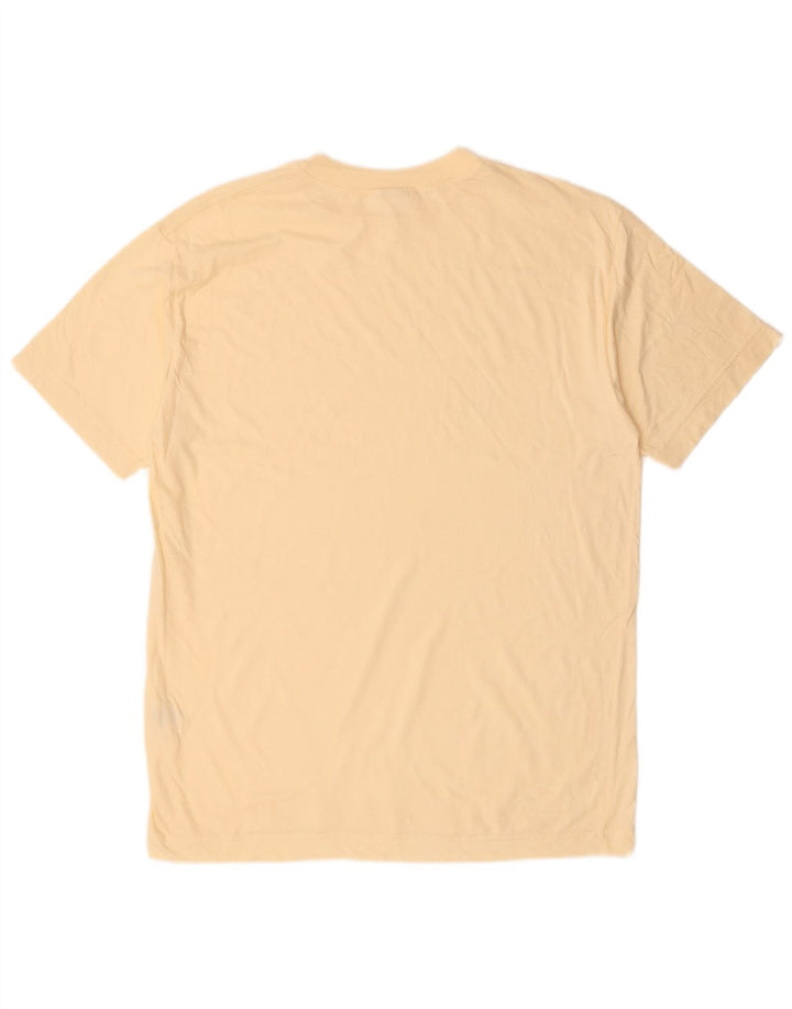 BENETTON Mens T-Shirt Top Medium Beige Cotton