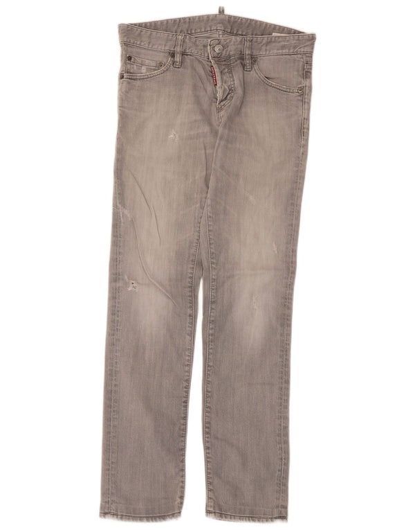 Dsquared2 Damen Distressed Slim Jeans IT 46 Large W32 L30 Graue Baumwolle