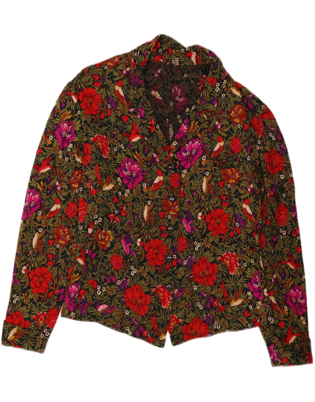 VINTAGE Womens Shirt Blouse UK 12 Medium Multicoloured Floral