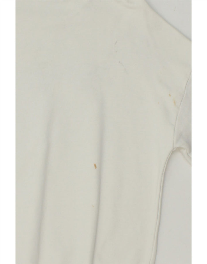 GAELLE Womens Graphic Sweatshirt Jumper Size 2 Medium White Cotton Vintage Gaelle and Second-Hand Gaelle from Messina Hembry 