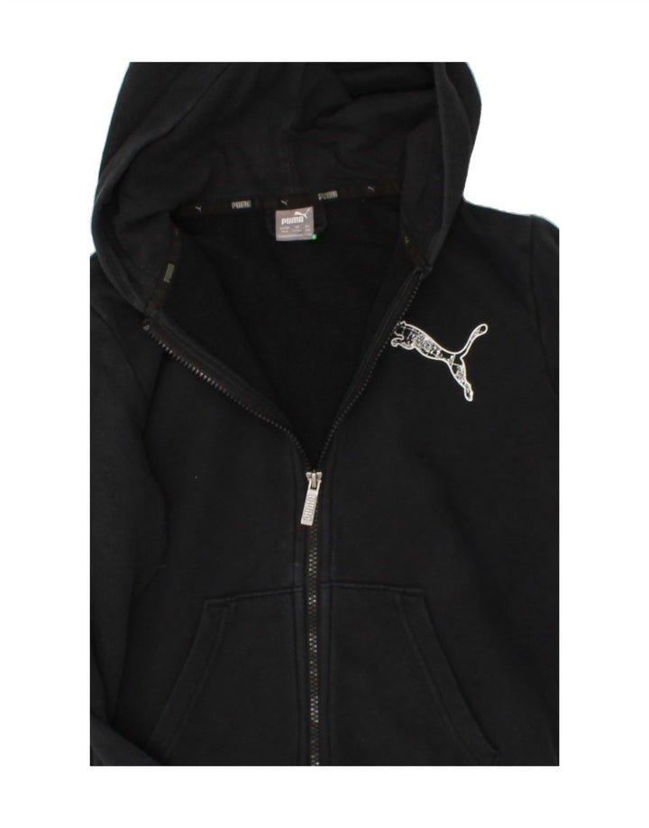 PUMA Boys Graphic Zip Hoodie Sweater 11-12 Years Black Cotton Vintage Puma and Second-Hand Puma from Messina Hembry 