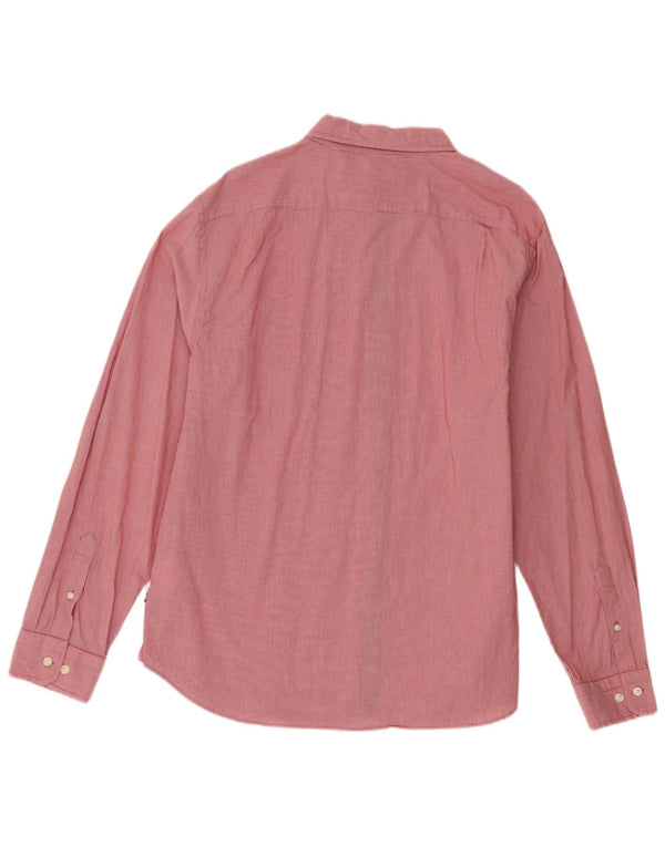 Nautica Mens Classic Fit Shirt XL Pink Pinstripe Cotton