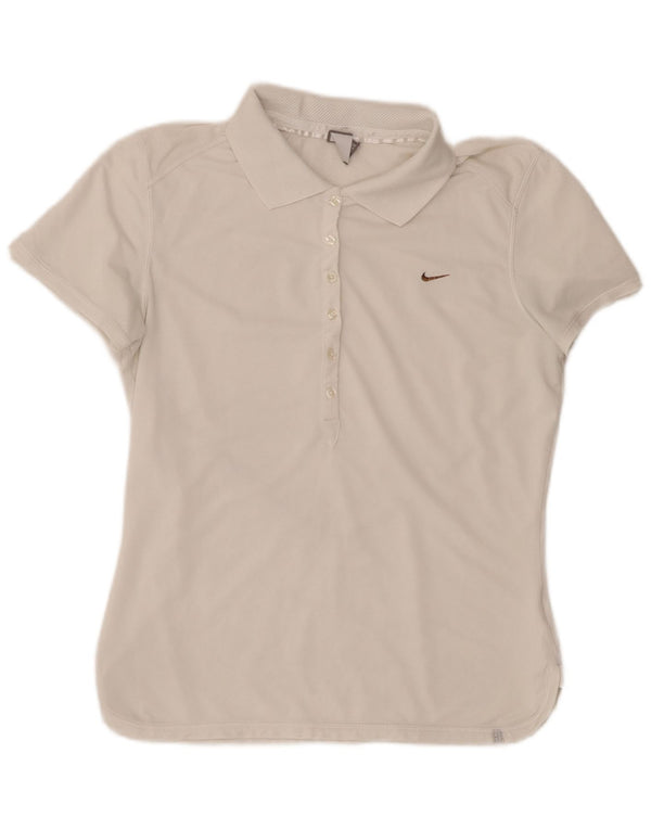 Nike Damen Poloshirt UK 14/16 Large Weiß