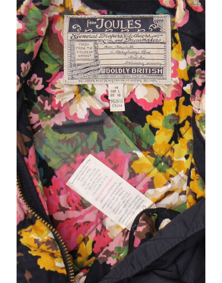 JOULES Womens Quilted Jacket UK 14 Medium  Navy Blue Polyamide Vintage Joules and Second-Hand Joules from Messina Hembry 