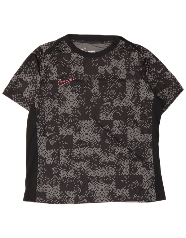 T-shirt Nike da uomo Dri Fit Slim Top XL poliestere geometrico nero