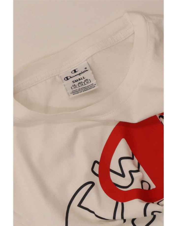 Champion Womens Graphic T-Shirt Top UK 10 Small White