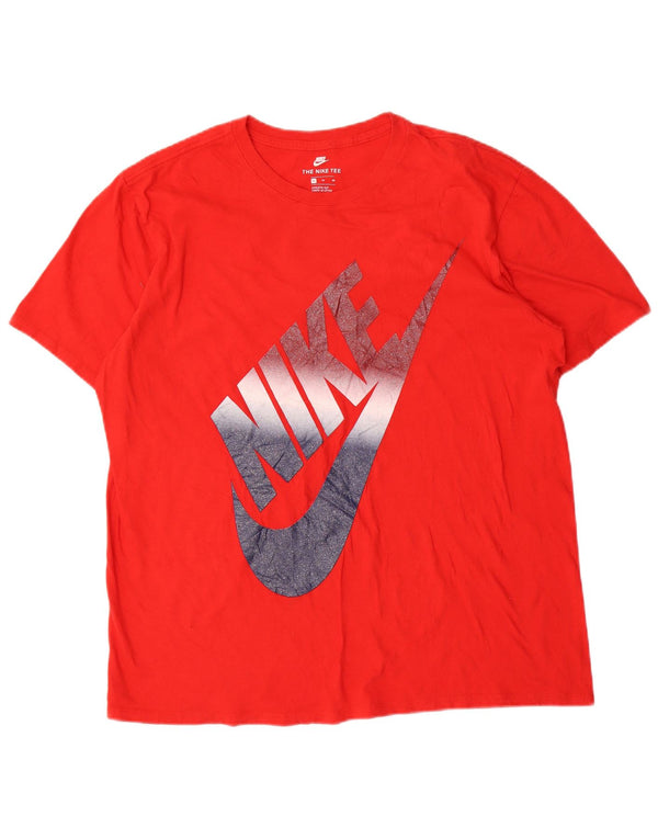 Nike Camiseta gráfica de corte atlético para hombre Top XL Algodón rojo