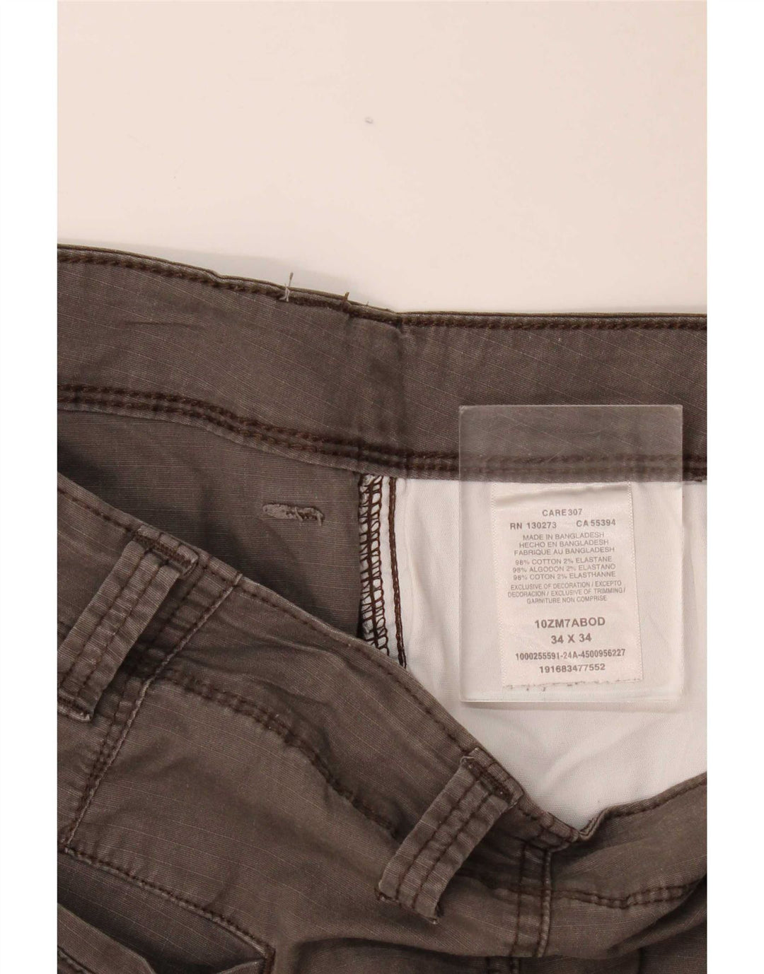 Wrangler Mens Straight Cargo Trousers W34 L34 Grey Cotton