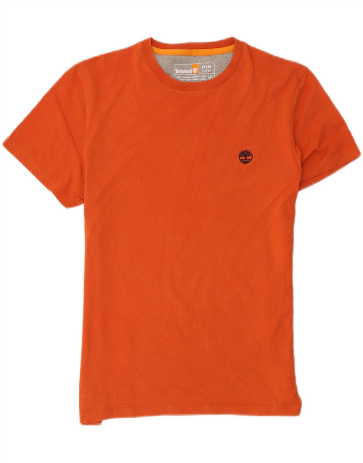 Timberland Mens Slim Fit T-Shirt Top Medium Orange Cotton