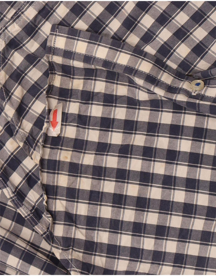 Superdry Mens Shirt Small Navy Blue Check Cotton