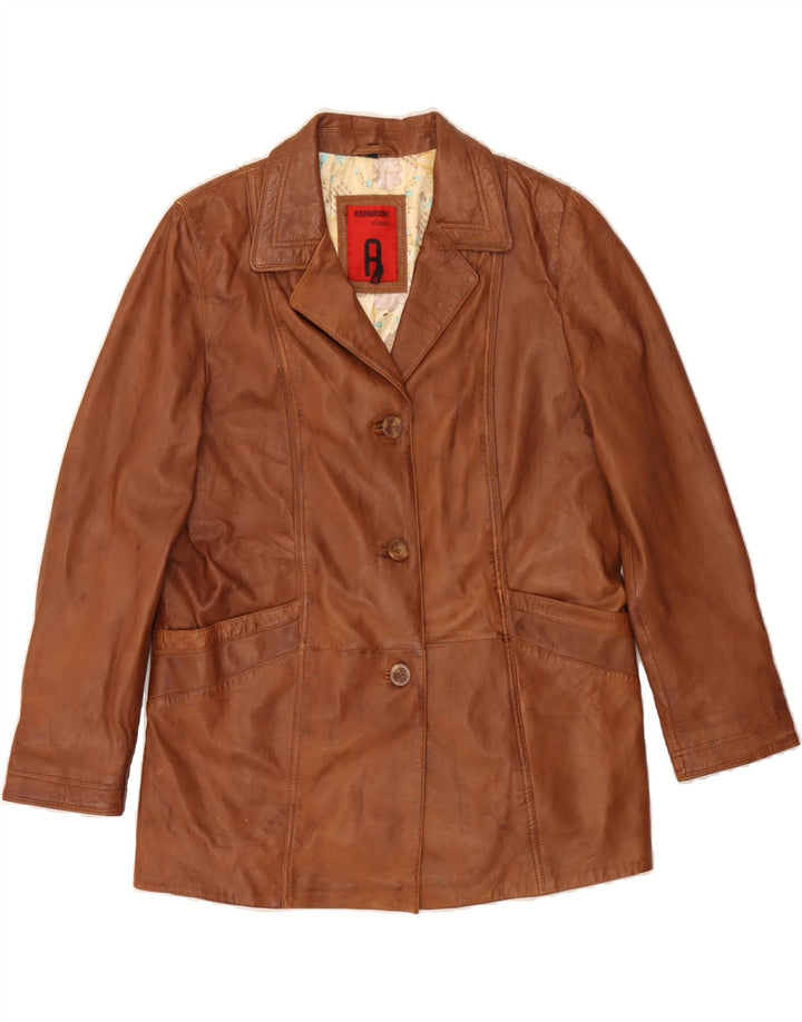 ASHWOOD Womens Leather Jacket US 12 Large Brown Leather Vintage Ashwood and Second-Hand Ashwood from Messina Hembry 