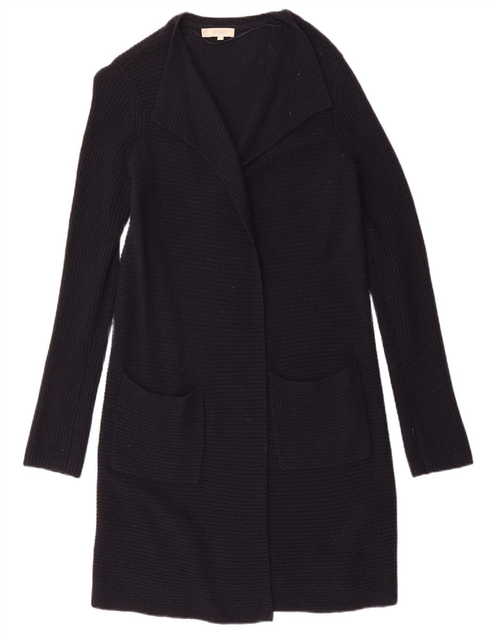 HOBBS Womens Longline Cardigan Sweater UK 10 Small Black Wool