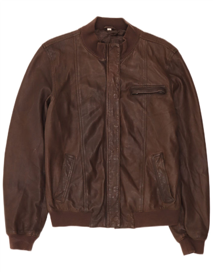 Giacca in pelle vintage da uomo UK 40 grande marrone