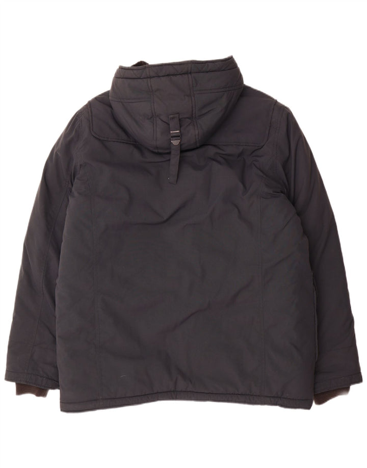 Schott Mens Hooded Duffle Jacket UK 40 Large Navy Blue