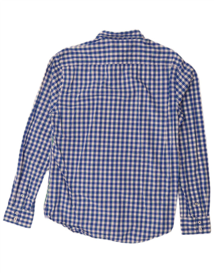 BODEN Mens Slim Fit Shirt Medium Blue Gingham Cotton