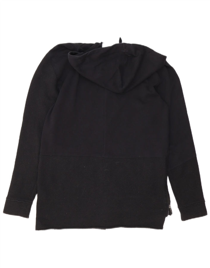 Zara Mens Zip Hoodie Sweater Small Black Cotton