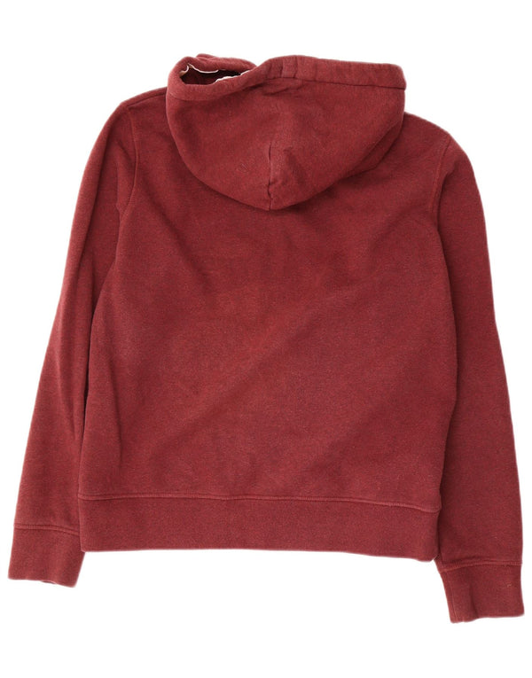 Jack Wills Suéter con capucha y cremallera para mujer UK 44 Grande Algodón burdeos