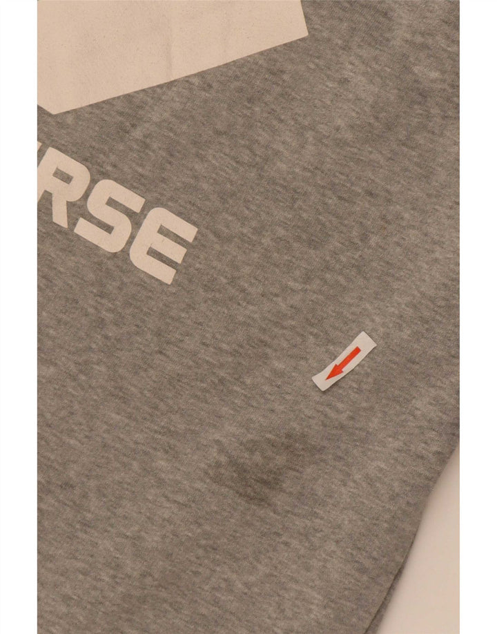Converse Womens Graphic Sweatshirt Jumper UK 14 Medium Grey Cotton