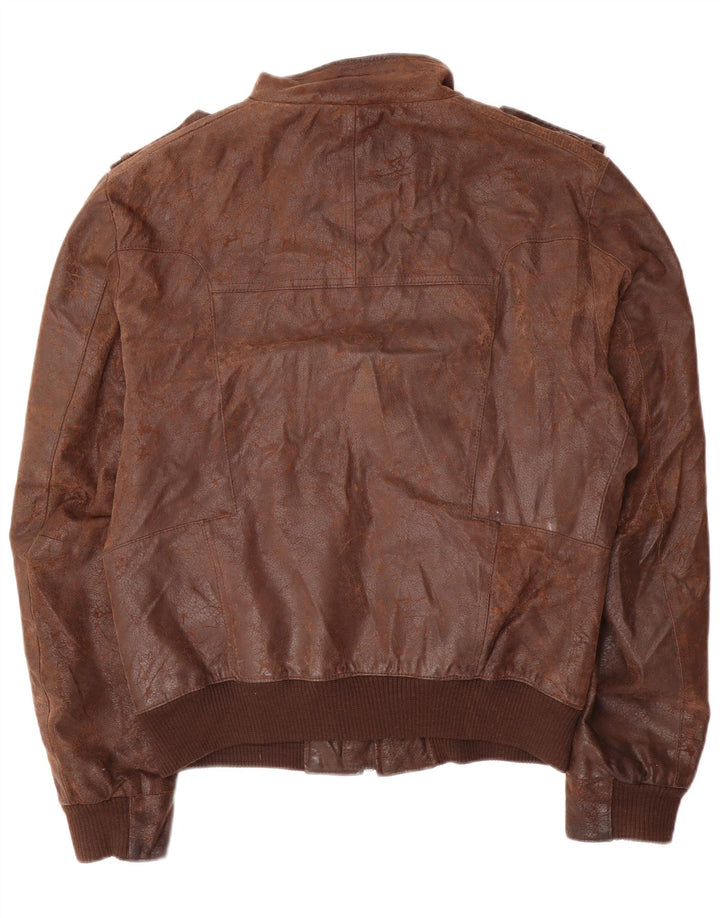 Vintage Mens Military Bomber Jacket UK 40 Large Brown