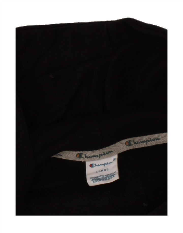 CHAMPION Mens Graphic Hoodie Jumper Large Black Vintage Champion and Second-Hand Champion from Messina Hembry 