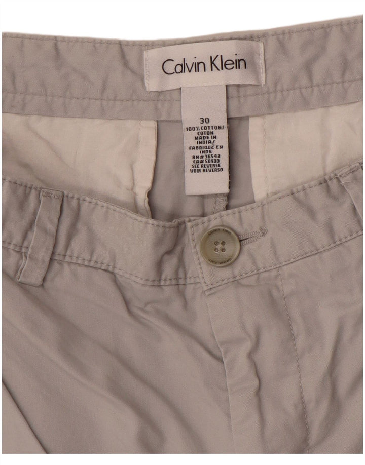 Calvin Klein Mens Chino Shorts W30 Medium  Grey Cotton