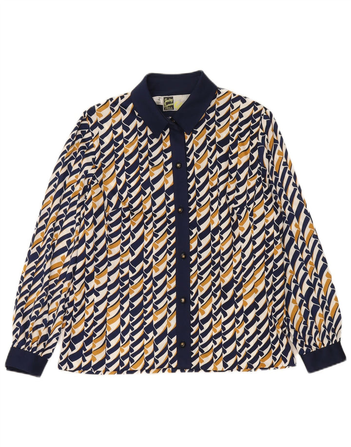 GLASER Womens Abstract Pattern Shirt Blouse UK 14 Medium Multicoloured