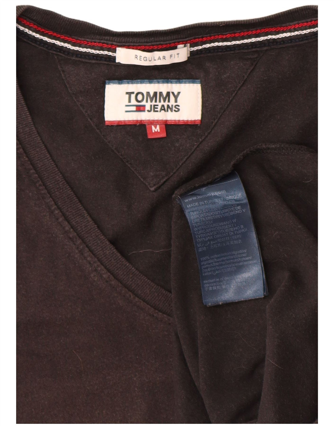 Tommy Hilfiger Herre T-Shirt Top Medium Sort Bomuld