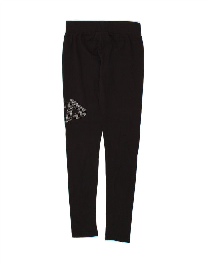 FILA Girls Graphic Leggings 13-14 Years Black Vintage Fila and Second-Hand Fila from Messina Hembry 