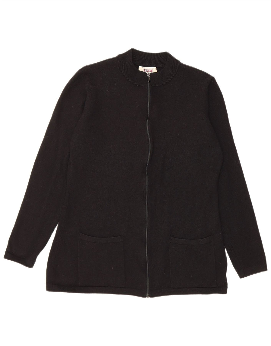 SISLEY Dame Cardigan Sweater UK 12 Medium Sort Uld
