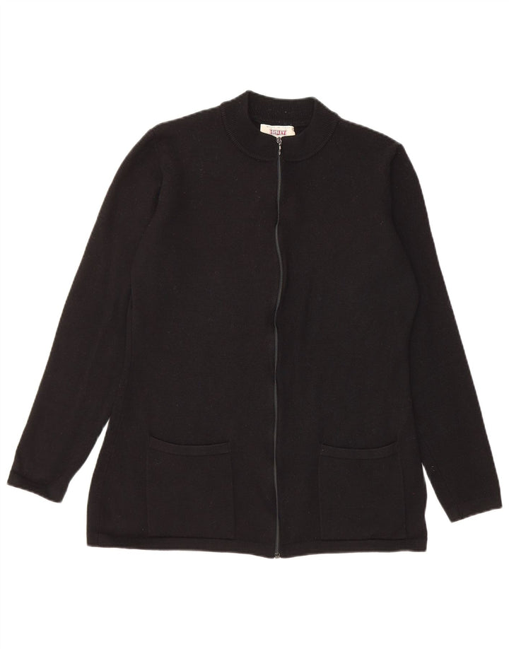 SISLEY Dame Cardigan Sweater UK 12 Medium Sort Uld