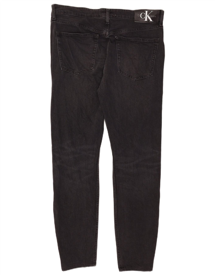 Calvin Klein Mens Slim Jeans W33 L32 Black Cotton