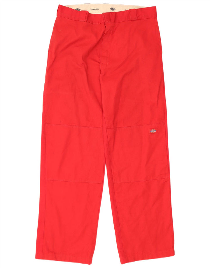 Dickies Pantalones cargo holgados para hombre W36 L33 Poliéster rojo
