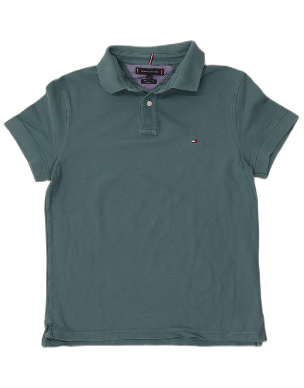 Polo slim fit da uomo Tommy Hilfiger in cotone verde medio