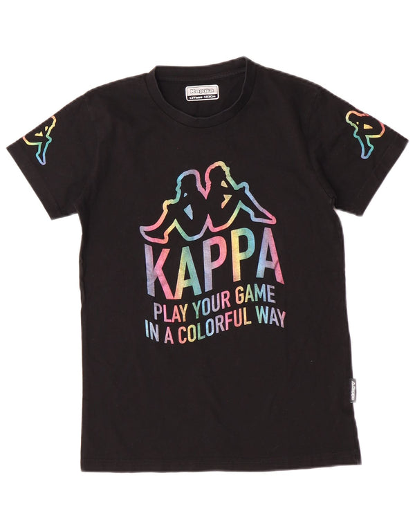 Kappa Mädchen Grafik T-Shirt Top 11-12 Jahre Schwarz