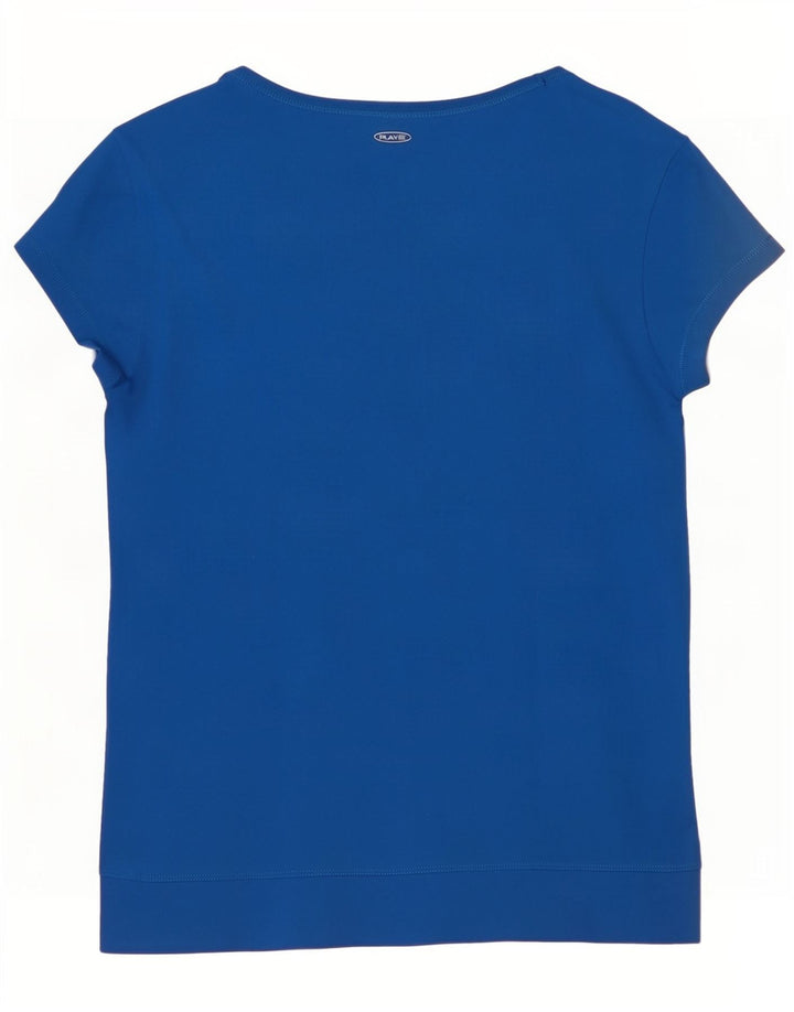 Reebok Damen T-Shirt Top UK 8/10 Small Blau Polyester
