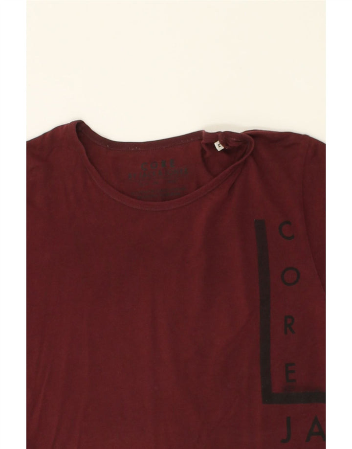 JACK & JONES Mens Graphic T-Shirt Top Medium Maroon | Vintage Jack & Jones | Thrift | Second-Hand Jack & Jones | Used Clothing | Messina Hembry 