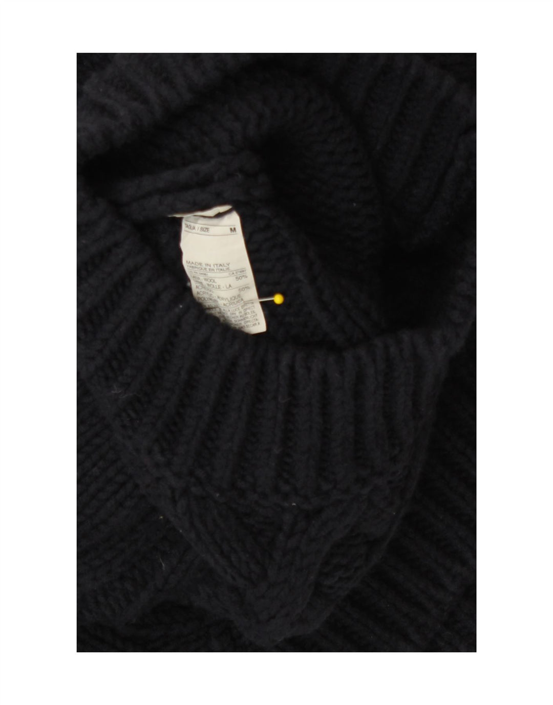 Sisley Damen-Pullover mit Rollkragen, UK 14, mittelmarineblaue Wolle