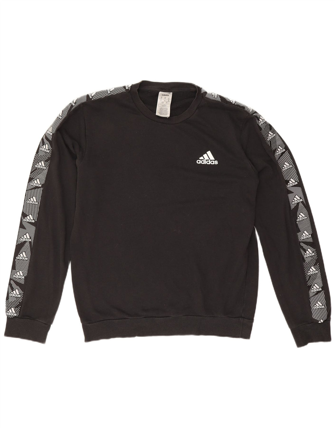 Adidas Grafisk Sweatshirt Jumper Medium Sort Bomuld