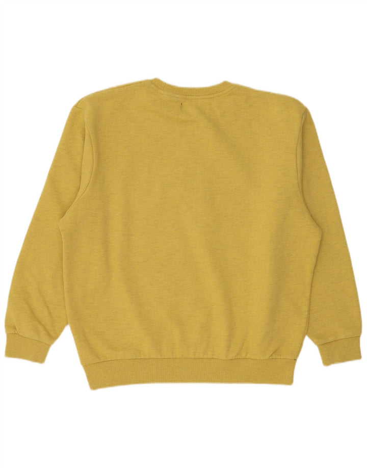 SUPERDRY Womens Graphic Sweatshirt Jumper UK 12 Medium Yellow Flecked